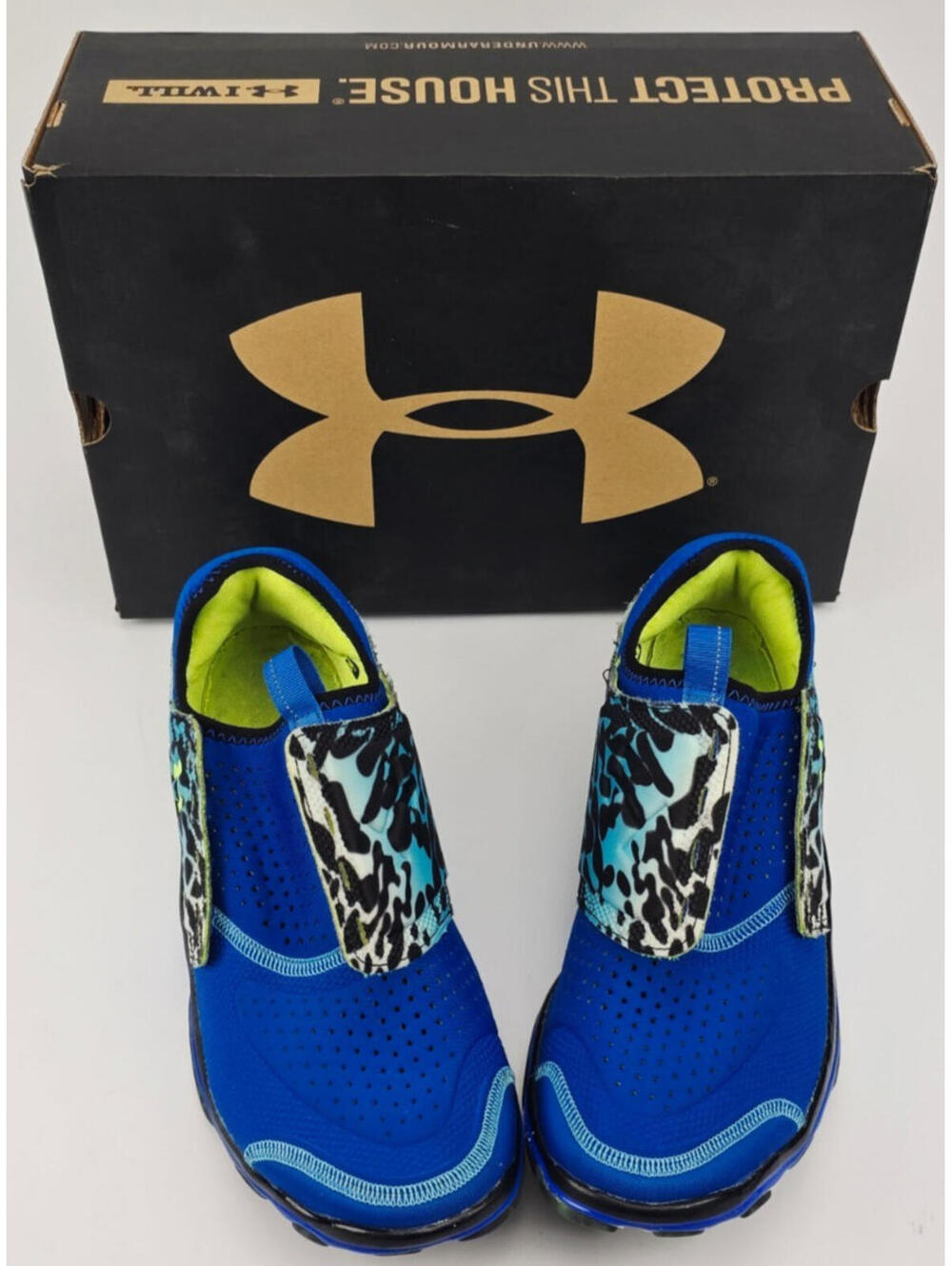 Under Armour UA Micro G Toxic Six Sz 9 Blue Multi 1235672-486 Mens Athletic Shoe